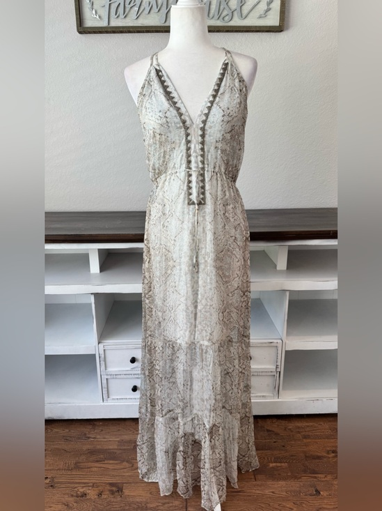 Hale Bob Dresses & Skirts - Hale Bob 100% Silk Beaded Snake Print Maxi Dress Women's Size S KK